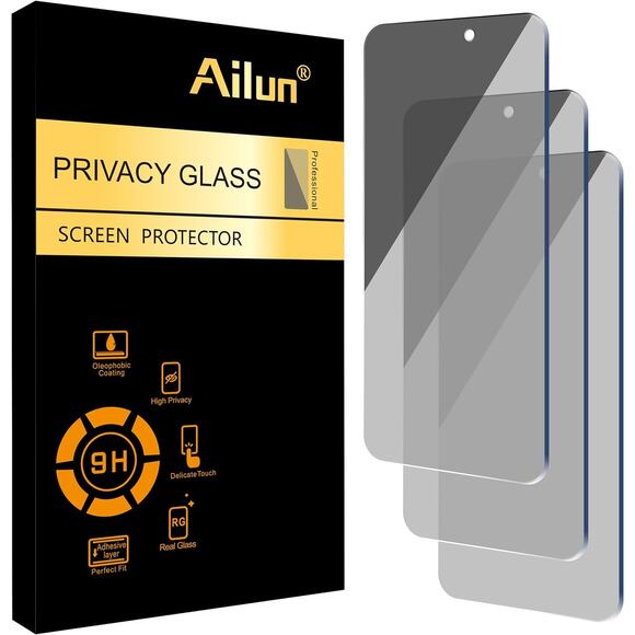 Ailun Privacy Screen Protector for iPhone 16 Plus 15 Plus 15 Pro Max 6.7" 3 Pack - Picture 1 of 7
